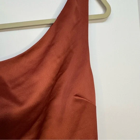 BHLDN Dylan One-Shoulder Satin Side-Slit Gown - Picture 8 of 16